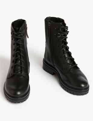 Wide fit black on sale lace up boots