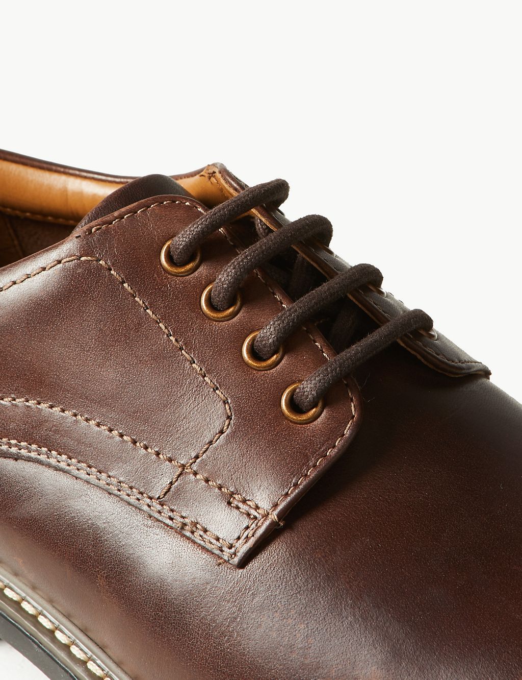 Wide Fit Leather Lace-up Derby Shoes 4 of 5