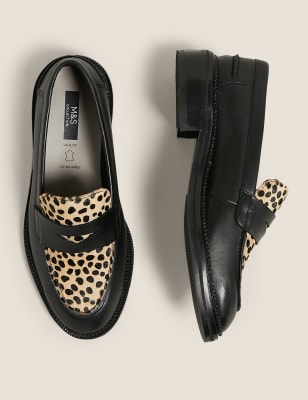 wide width leopard loafers
