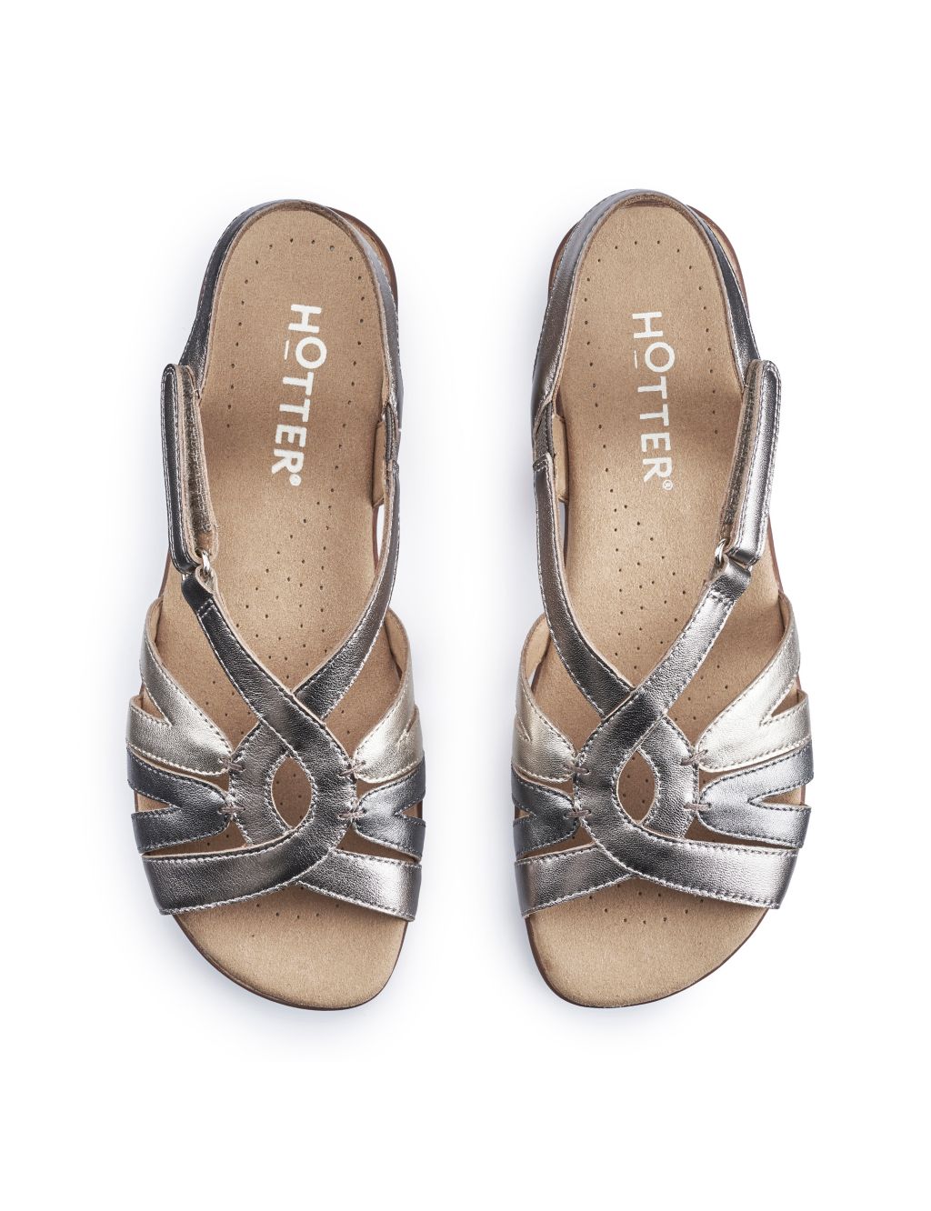Wide Fit Leather Metallic Slingback Sandals 4 of 4