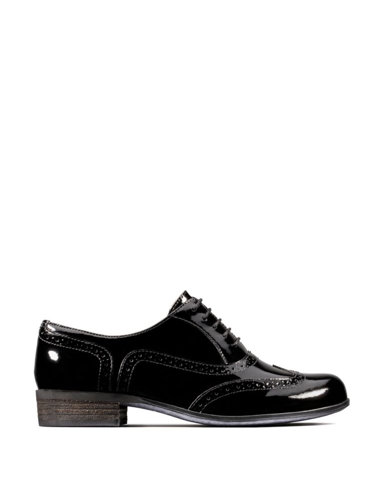Wide Fit Leather Patent Brogues 1 of 7