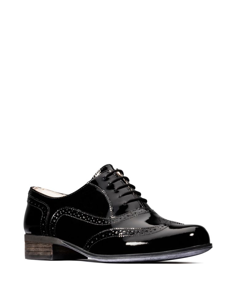 Wide Fit Leather Patent Brogues 2 of 7