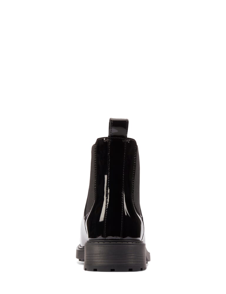 Wide fit black patent cheap boots