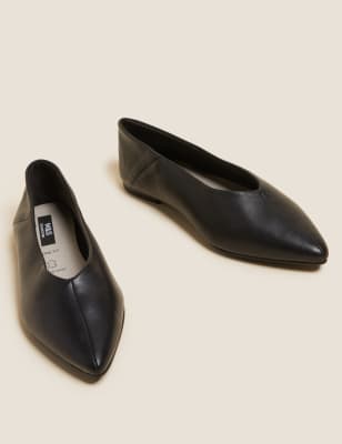 soft leather ballet pumps wide fit