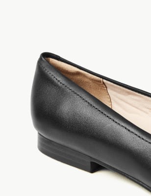 soft leather ballet pumps wide fit