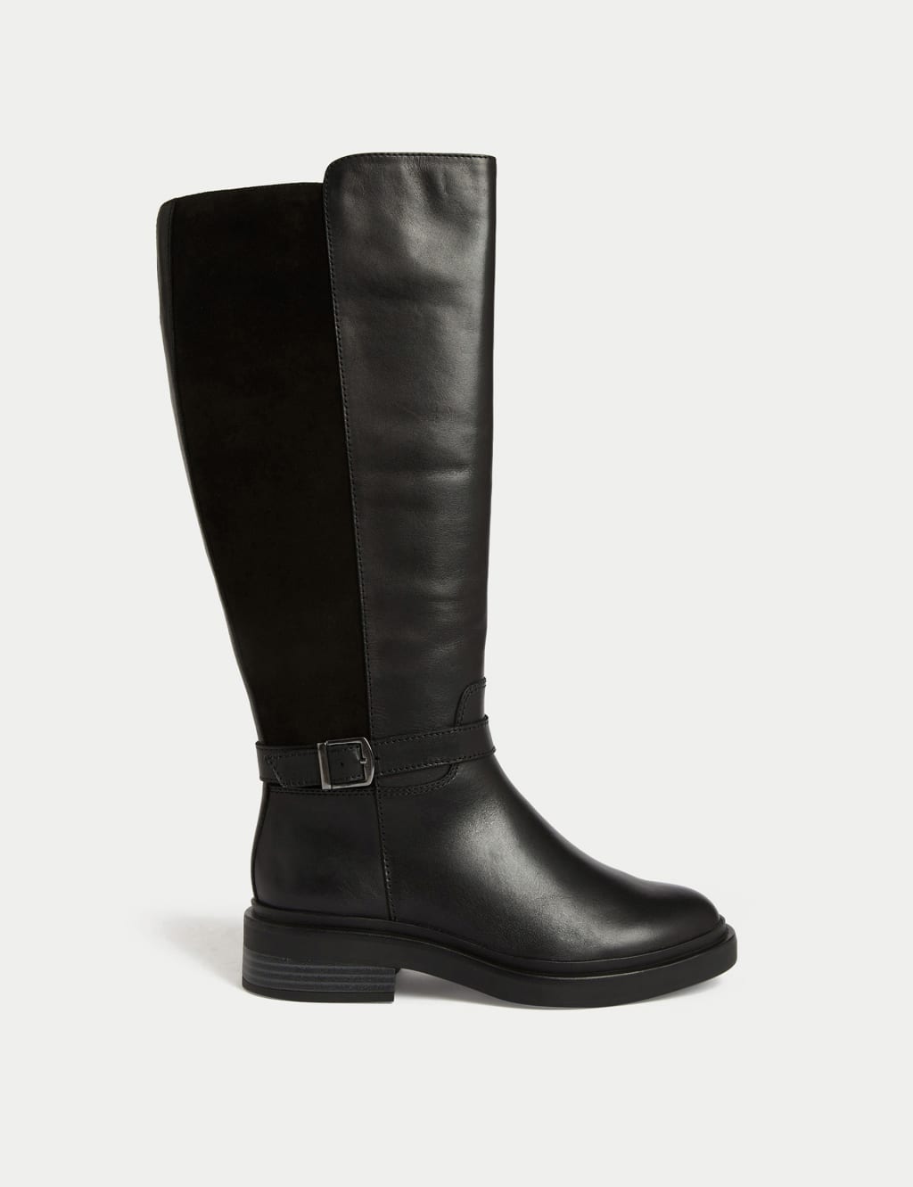 Wide Fit Leather Riding Knee High Boots M S Collection M S
