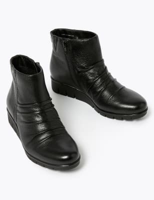 wide fit wedge ankle boots