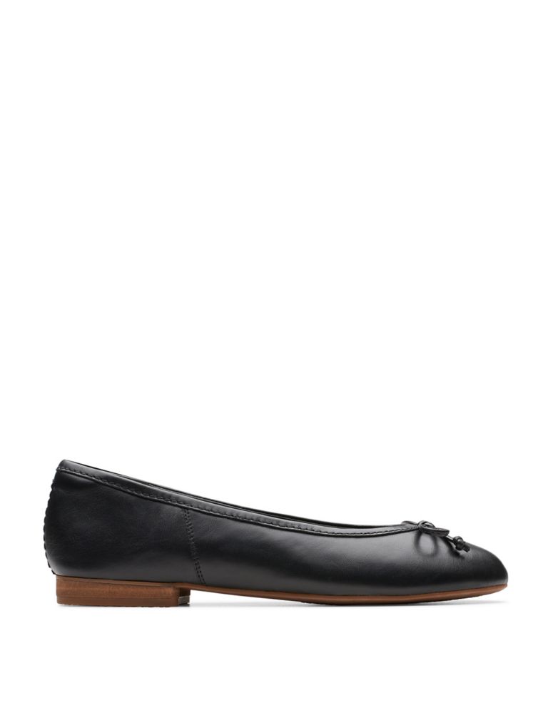 Wide Fit Leather Slip On Flat Pumps 1 of 6