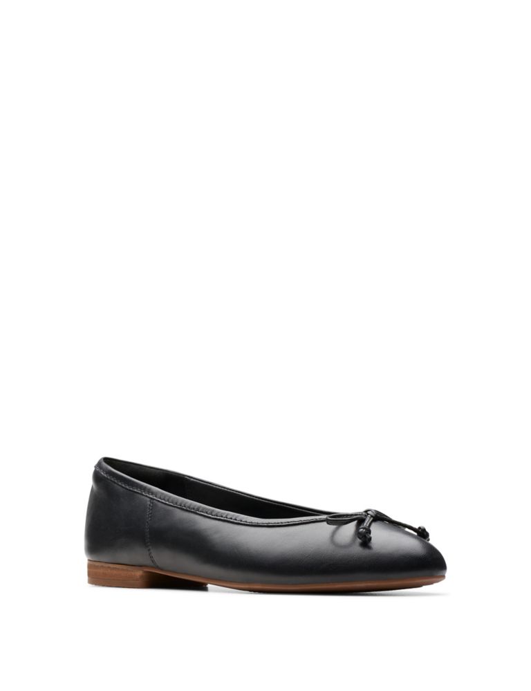 Wide Fit Leather Slip On Flat Pumps 3 of 6