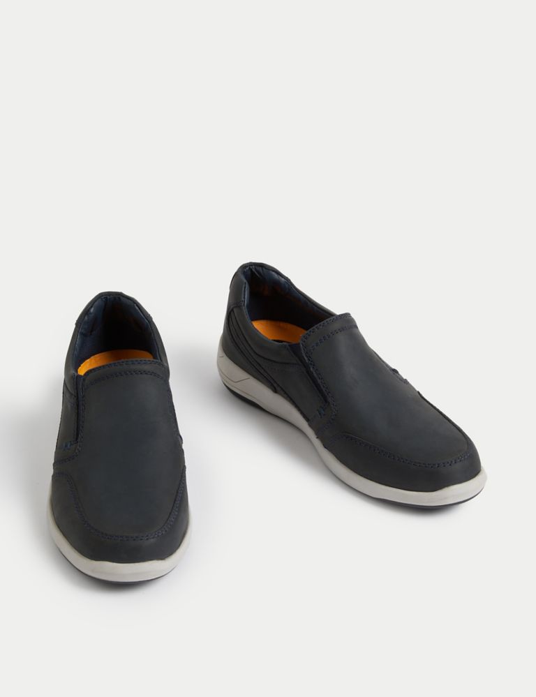 Wide Fit Leather Slip-On Shoes 2 of 4