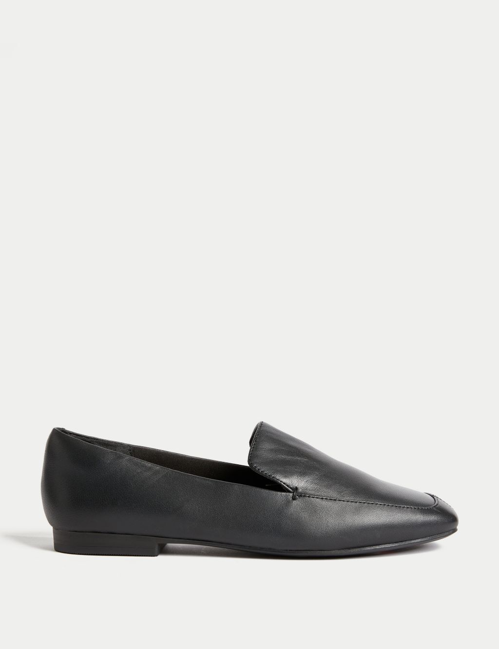 Wide Fit Leather Square Toe Flat Loafers | M&S Collection | M&S
