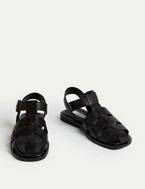 Wide Fit Leather Strappy Sandals Image 2 of 3