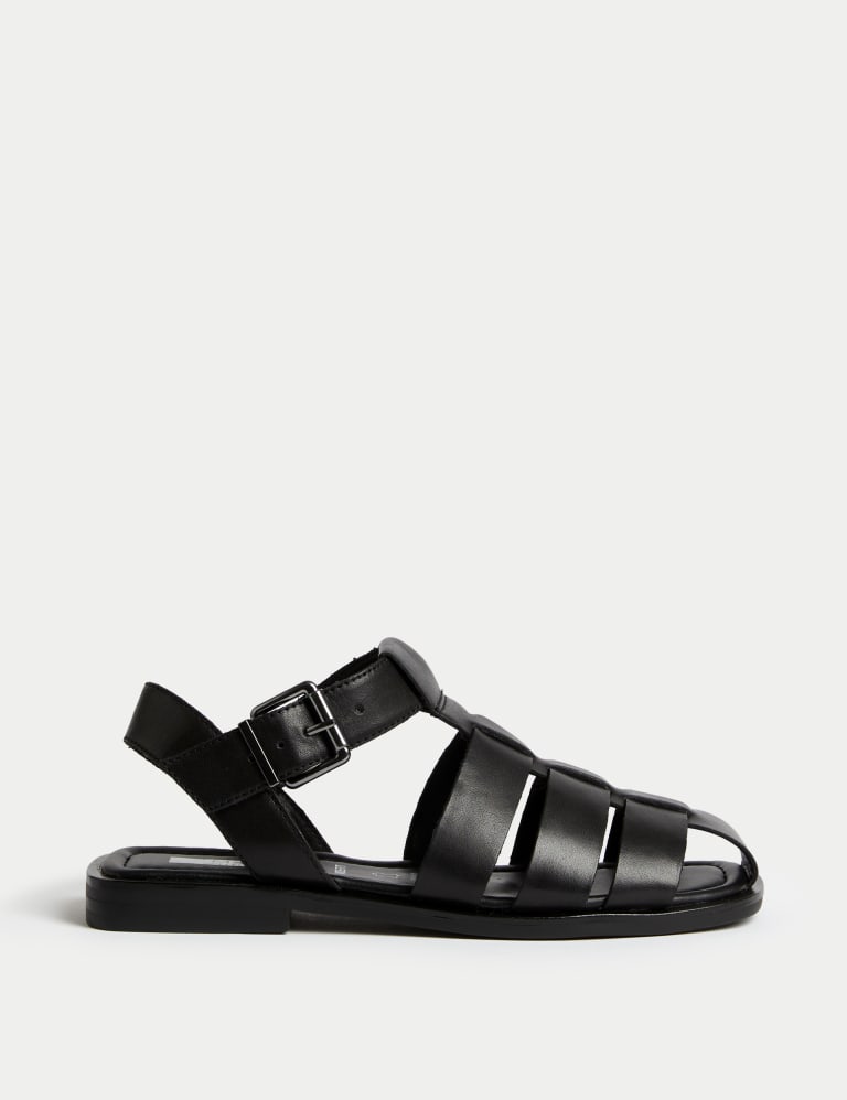 Wide Fit Leather Strappy Sandals 1 of 3