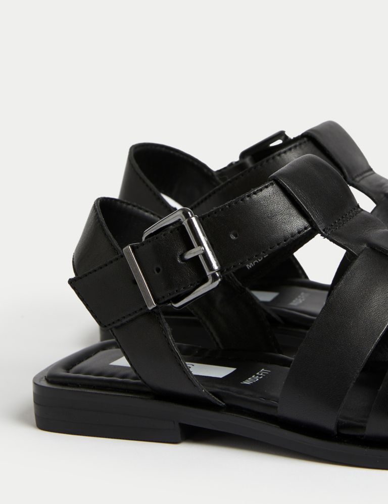 Wide Fit Leather Strappy Sandals 3 of 3
