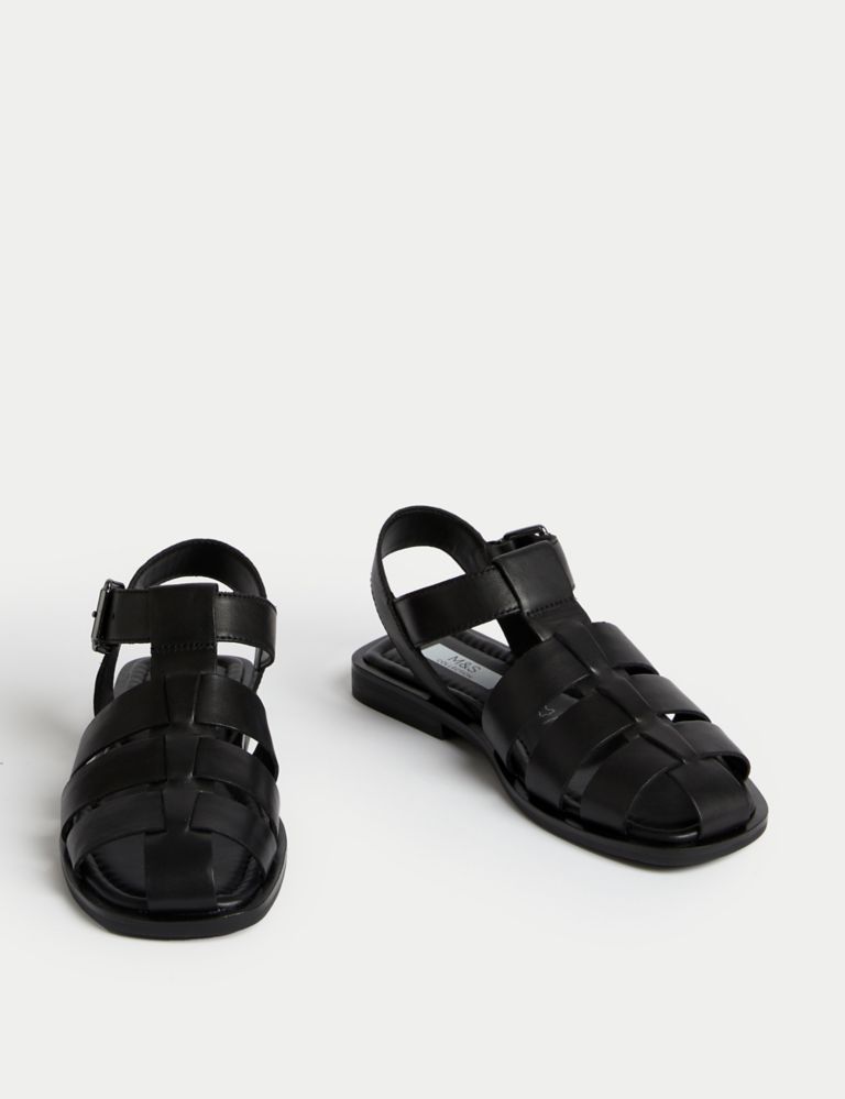 Wide Fit Leather Strappy Sandals | M&S Collection | M&S