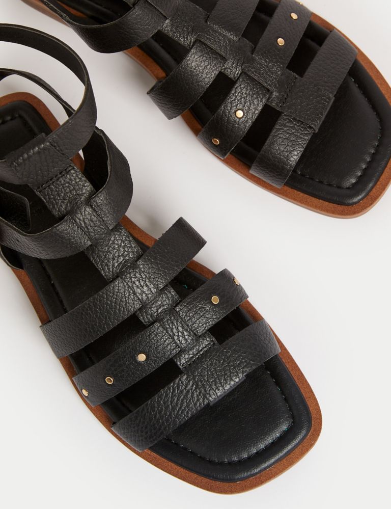 Wide Fit Leather Studded Gladiator Sandals 3 of 3