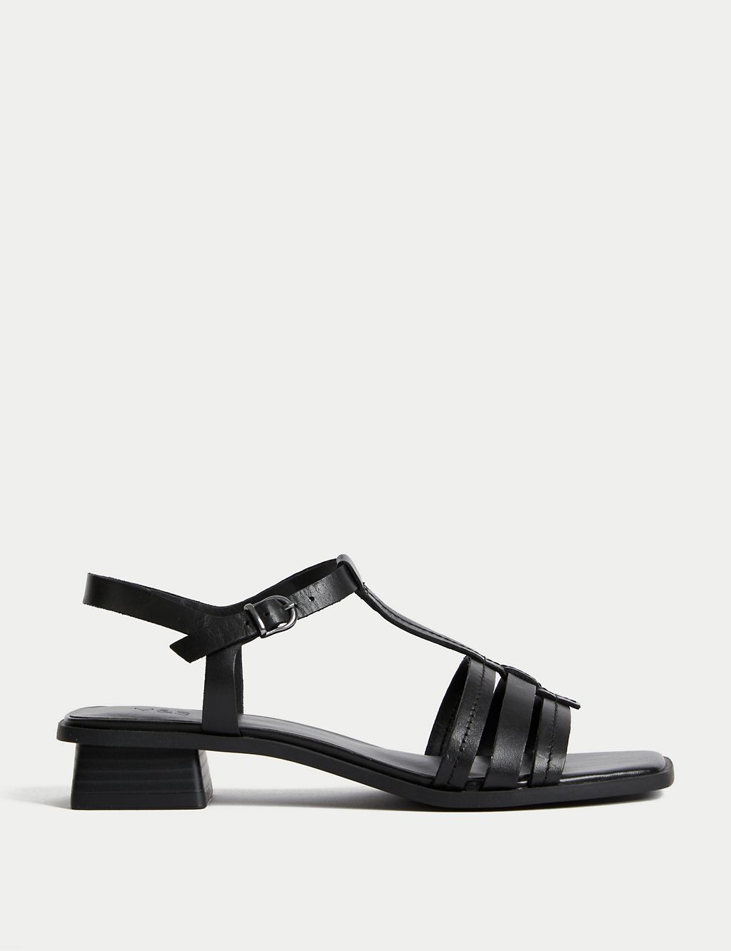 Wide Fit Leather T Bar Block Heel Sandals 3 of 3