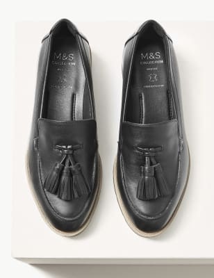 wide fit leather loafers womens