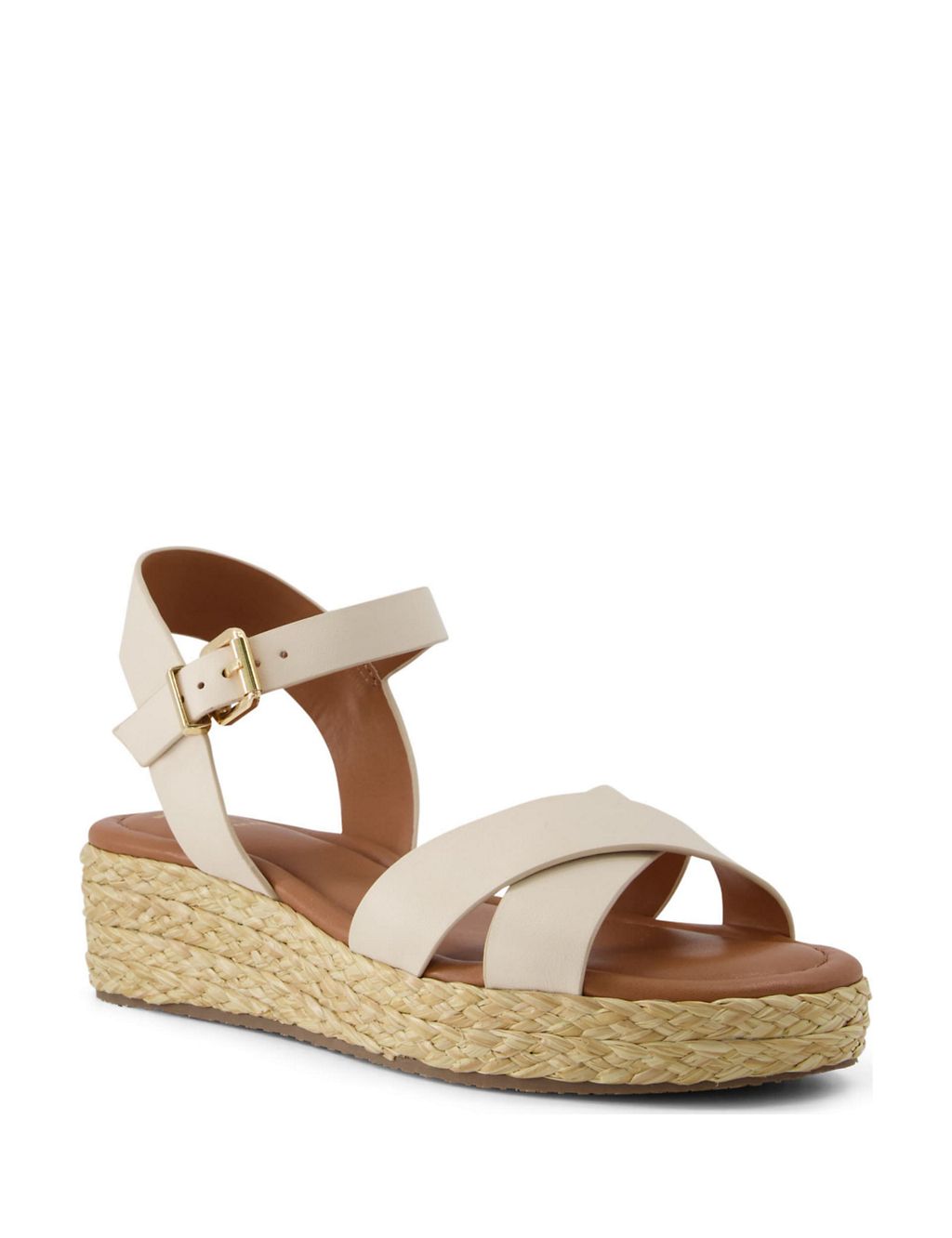 Wide Fit Leather Wedge Espadrilles 1 of 5
