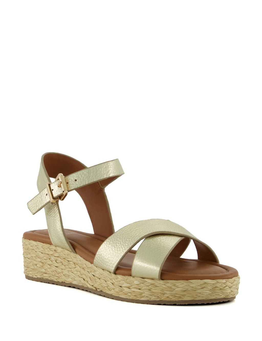 Wide Fit Leather Wedge Espadrilles 1 of 6