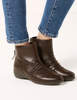 Wide fit wedge ankle hot sale boots