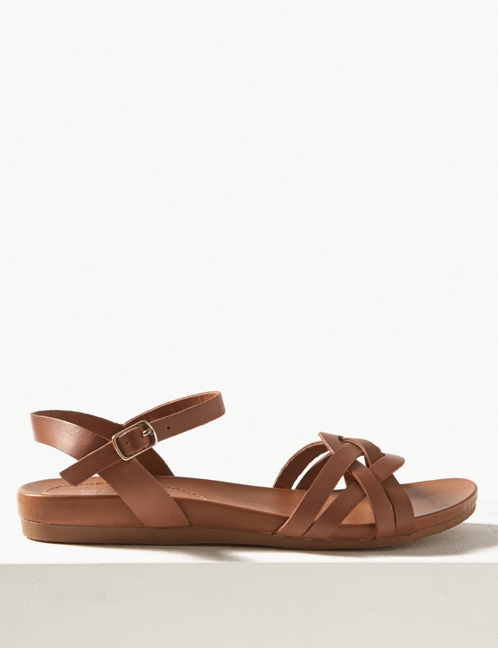 Wide Fit Leather Woven Sandals 1 of 5