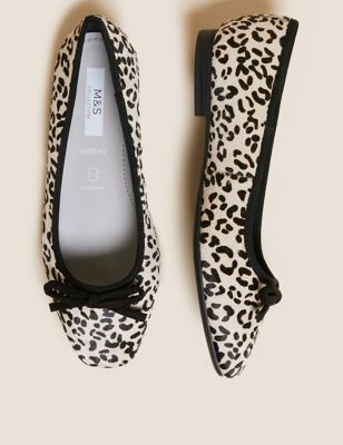 white leopard print flats