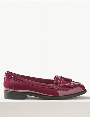 Wide Fit Patent Tassel Loafers Image 2 of 5