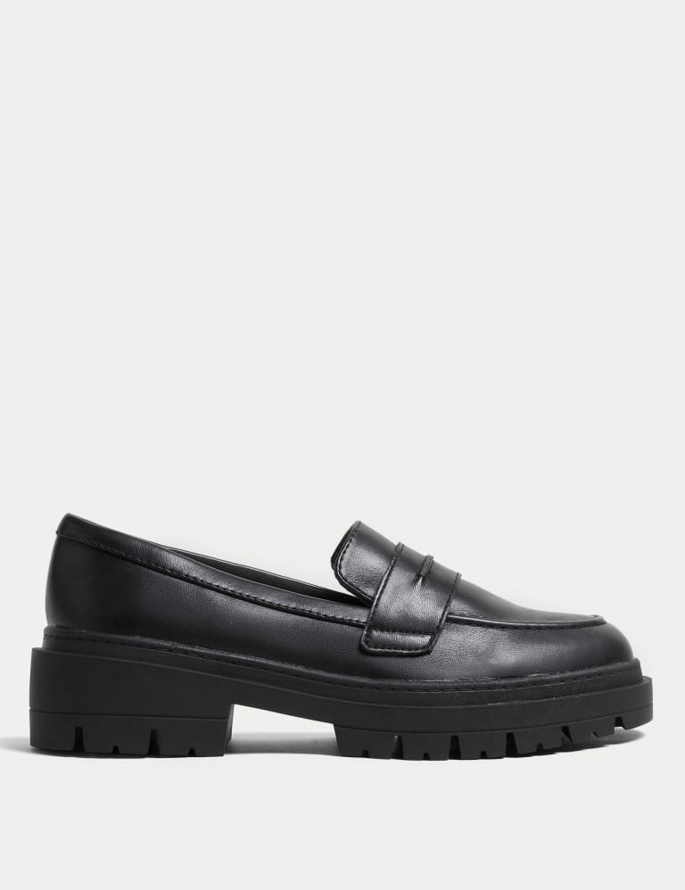 Wide Fit Slip On Flatform Loafers 1 of 4