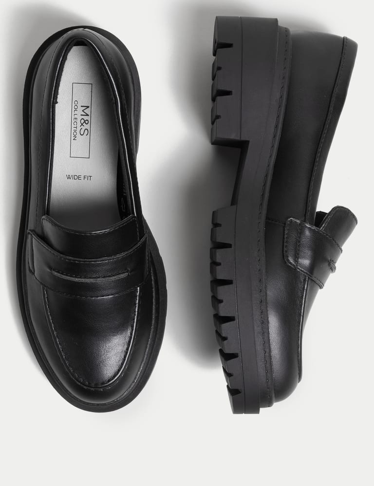 Black wide loafers shop