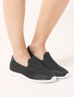 womens wide fit slip on trainers