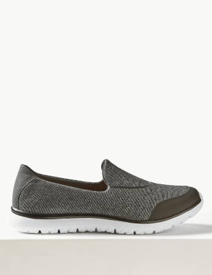 ladies wide fit slip on trainers