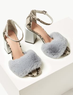 m&s silver heels