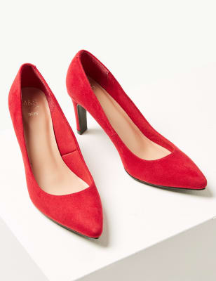 Wide fit clearance red court shoes