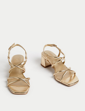 Wide Fit Strappy Block Heel Sandals Image 2 of 3