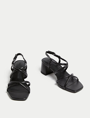 Wide Fit Strappy Block Heel Sandals Image 2 of 3