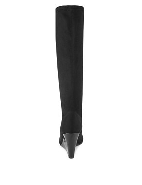 Wide Fit Stretch Wedge Boots with Insolia® Image 2 of 3
