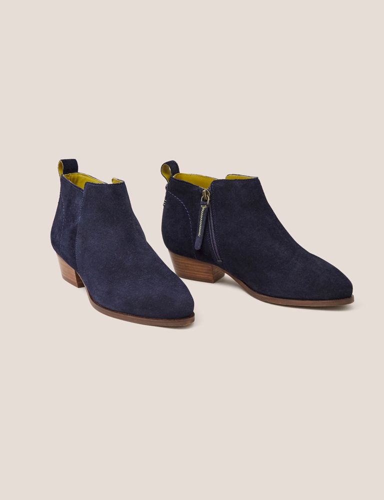Wide Fit Suede Block Heel Ankle Boots 2 of 3