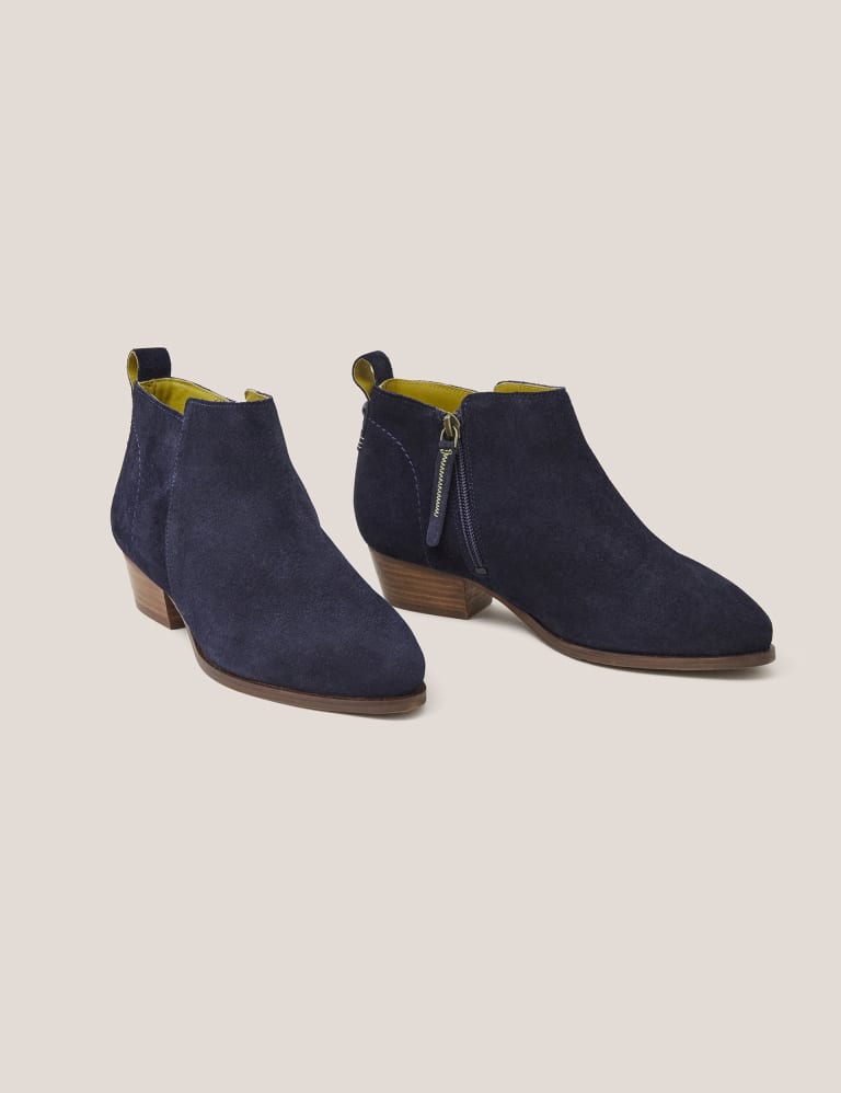 Wide Fit Suede Block Heel Ankle Boots White Stuff M S
