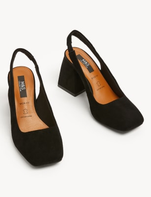 wide fit black slingback shoes