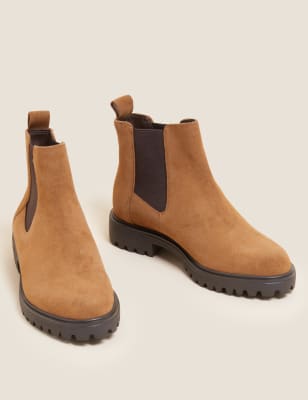 Suede chelsea ankle hot sale boots