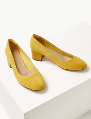 yellow court shoes wide fit