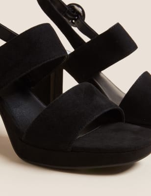 black buckle platform sandals