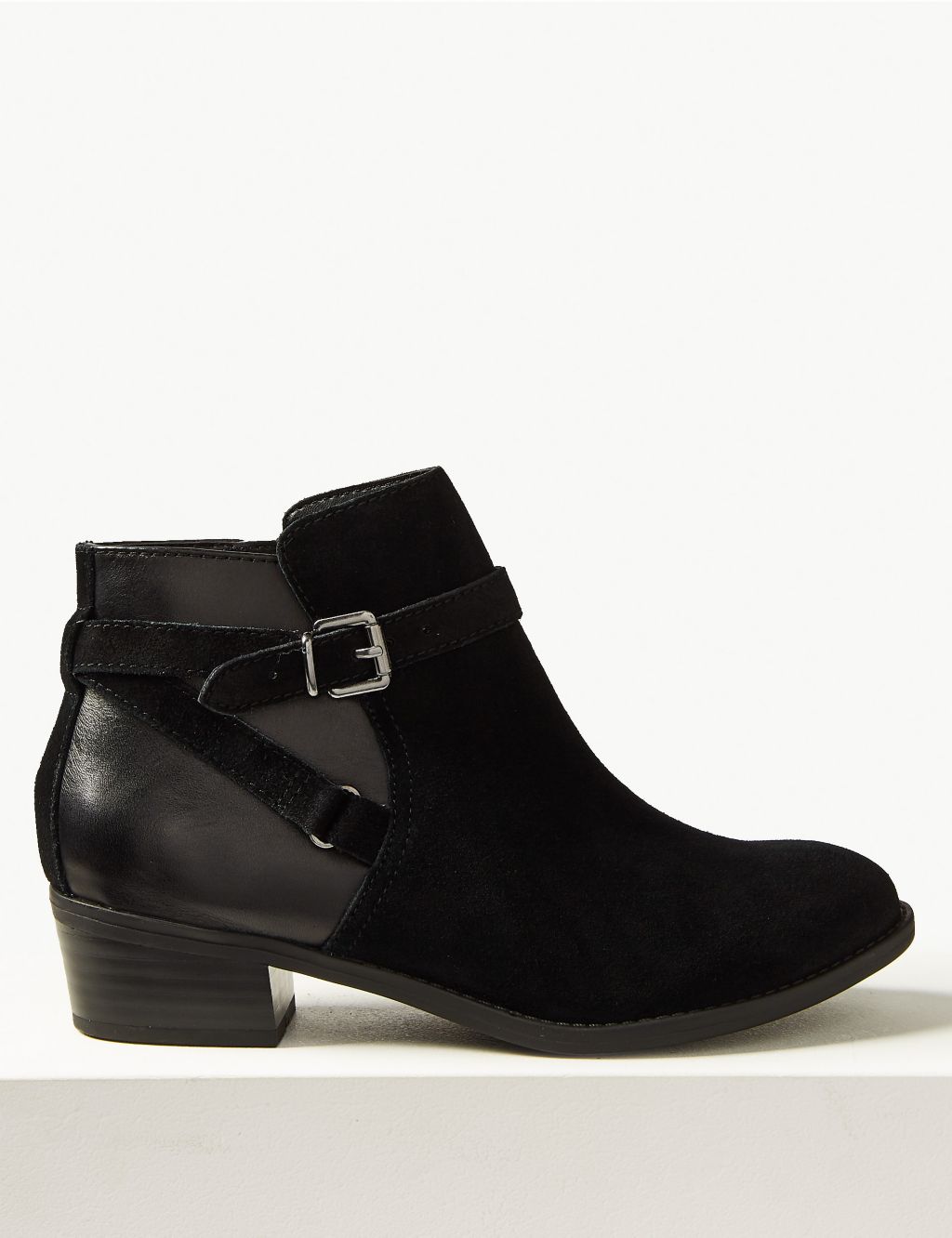 Wide Fit Suede Side Buckle Ankle Boots | M&S Collection | M&S