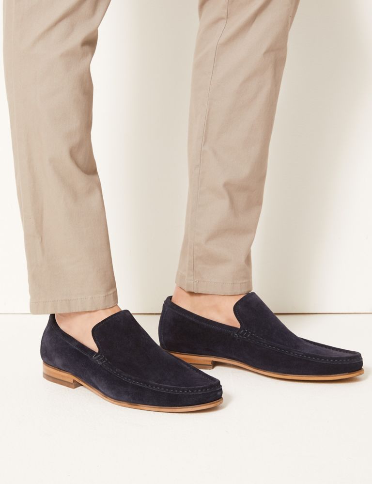 Wide Fit Suede Slip-on Loafers 1 of 5