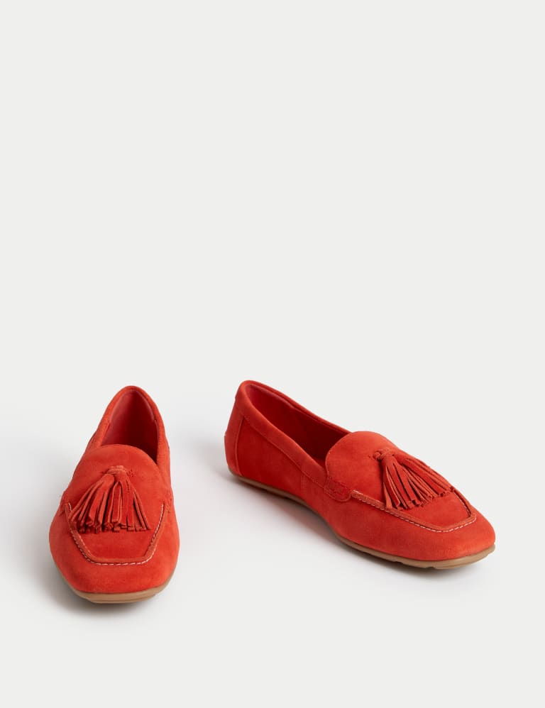 Wide Fit Suede Tassel Flat Boat Shoes 2 of 3