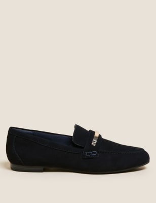 navy wide fit loafers