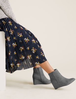 wedge boots wide fit