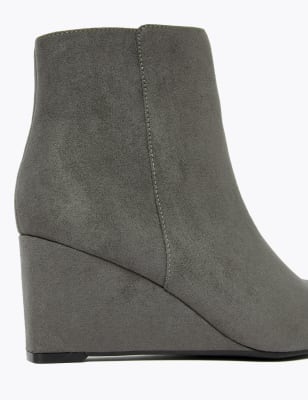 wide fit wedge ankle boots