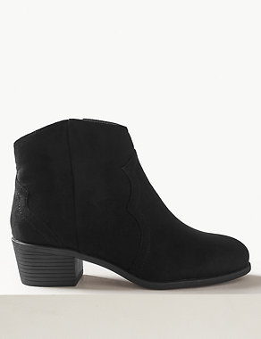 Wide Fit Western Ankle Boots Image 2 of 5